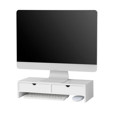 SoBuy Monitor Bildschirm Ständer Monitorerhöhung Bildschirmerhöher Weiß BBF02-W