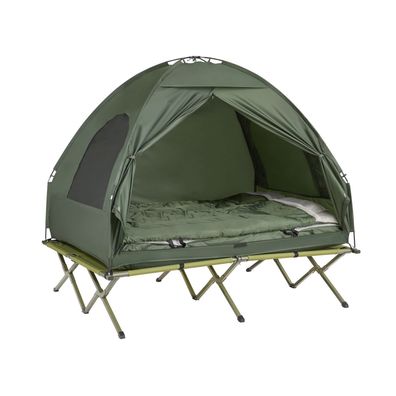 SoBuy OGS32-L-GR Feldbett 4in1-Zelt mit Campingliege Schlafsack Luftmatratze 2 Person