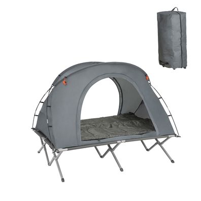 SoBuy OGS60-L-HG Feldbett 4in1-Zelt mit Campingliege Schlafsack Matratze 2 Personen