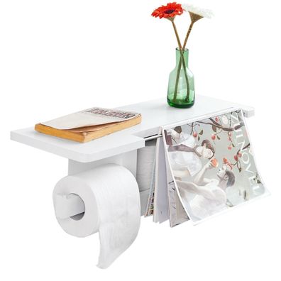 SoBuy Toilettenpapierhalter zur Wandmontage, multifunktionales Badregal, FRG175-W