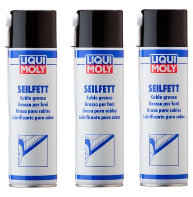 3x LIQUI MOLY 6135 Seilfett Fett Spray Drahtseilfett 500ml
