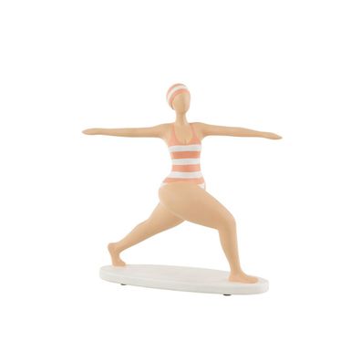Skulptur Frau Woman Yoga Stretch Poly Orange, H 30cm, von J-Line