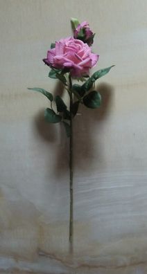 Rose-Zweig 46 cm, künstlich, Farbe Malve, künstliche Blumen