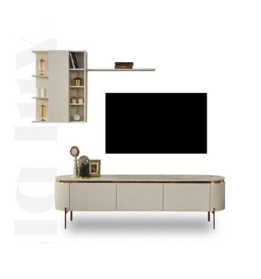 2tlg. Wohnzimmer Set Besteht aus TV Lowboard + Wandschrank mit Regal neu