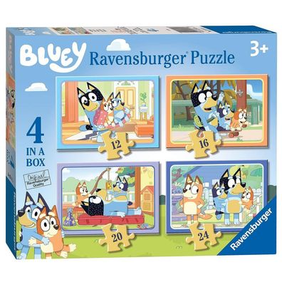 4 in 1 Kinder Puzzle Box | Ravensburger | Bluey | 12, 16, 20, 24 Teile