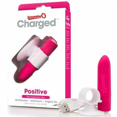 The Screaming O Charged Positive Vibe Vibrator Strawberry pink