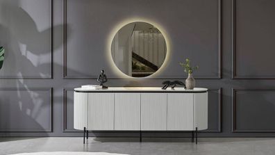Stilvoll Esszimmer Set Besteht aus Anrichte und Spiegel Weiße farbe 2tlg