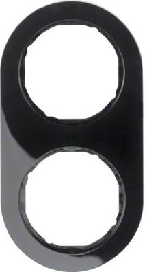 Berker 10122045 Rahmen, 2fach, Serie R. Classic, schwarz glänzend