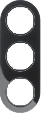 Berker 10132045 Rahmen, 3fach, Serie R. Classic, schwarz glänzend