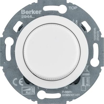 Berker 294410 Universal-Drehdimmer mit Zentralstück (R, L, C, LED), Serie 1...