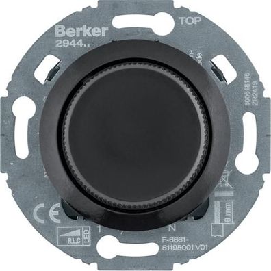 Berker 294411 Universal-Drehdimmer mit Zentralstück (R, L, C, LED), Serie 1...