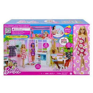 Puppenhaus Mattel Barbie 2 Floors with Doll. Fully Furnished