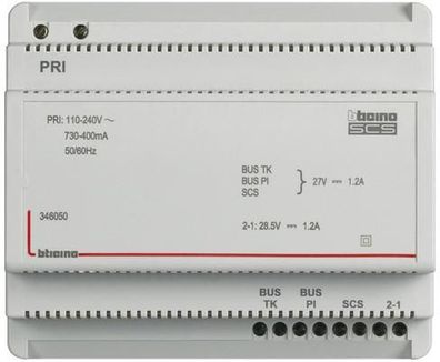 Bticino (346050) REG-Netzgerät 2-Draht, 6 Teilnehmer, integrierter Videoada...