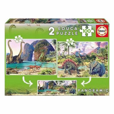 Kinderpuzzle Dino World Educa (2 x 100 pcs)