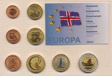 Island Medaillenset 2004 stgl. verschweisst in Noppenfolie