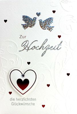 Hochzeitskarte Glückwünsche zur Hochzeit geprägte Karte Glückwunschkarte AV966