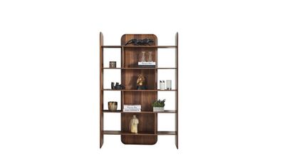 Design Braun Farbe Bücherschränk Wohnzimmer Schränke Holz neu Regale