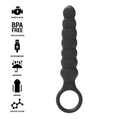 BLACK&amp; SILVER - BOB Powerful ANAL BEADS Silicone