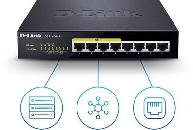 D-Link 8-Port PoE Gigabit Desktop Switch (DGS-1008P)