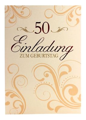 Einladungskarten zum 50 Geburtstag Einladung Feier Party 50 Jahre Karte fünfzig