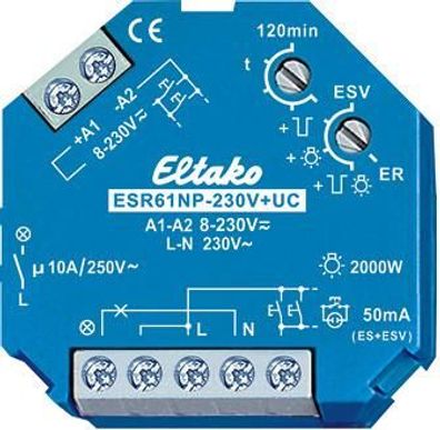 Eltako ESR61NP-230V + UC Stromstoß-Schaltrelais elektronisch, 1 Schließer ni...