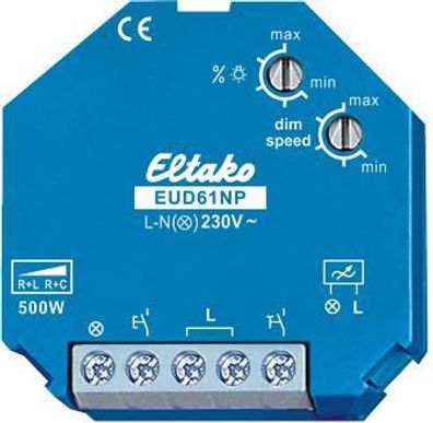 Eltako EUD61NP-230V Universal-Dimmschalter ohne N-Anschluss, Power MOSFET bi...