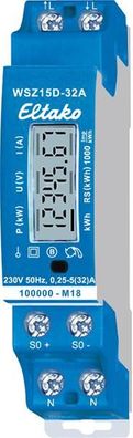 Eltako WSZ15D-32A MID Wechselstromzähler, MID geeicht, 32A (28032015), 18 mm
