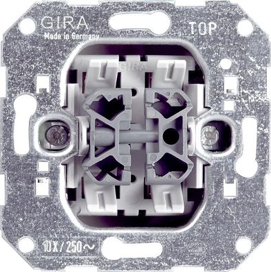 Gira 010800 Einsatz Wippschalter, 10 AX, 250 V , Wechselschalter, 2fach