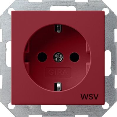 Gira 044902 SCHUKO-Steckdose 16 A 250 V mit roter Abdeckung für WSV (weite...