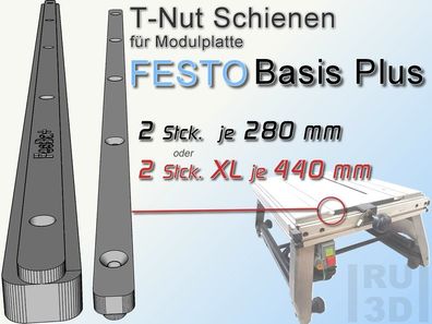 T-Nut Schiene Gleitschiene f. Festool Festo Basis Plus, Modulplatte