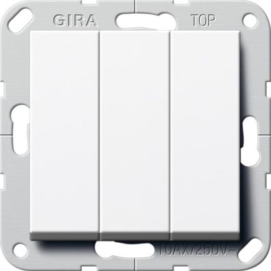 Gira 284403 Wipptaster, 3fach, 10 A, 250 V , mit Wippen, Schließer, 1-polig...