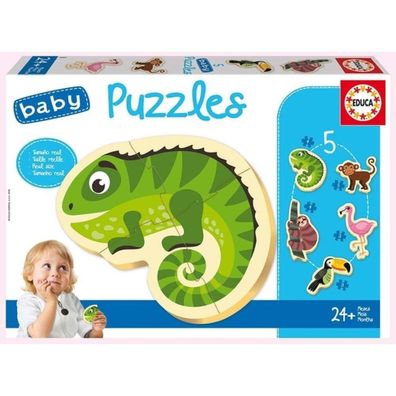 EDUCA Baby-Puzzle Tropische Tiere 5in1 (3-5 Teile)