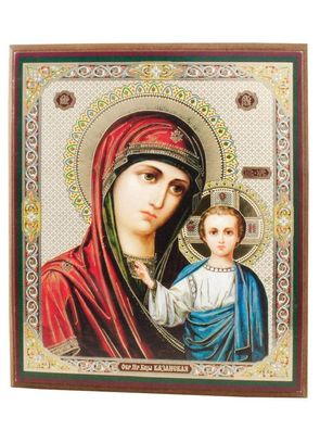 Ikone Madonna mit Kind auf Holzplatte 10x12cm 04/77