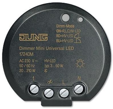 Jung 1724DM Minidimmer Universal LED UP, mit Nebenstelleneingang