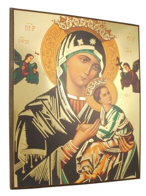Ikonenbild Madonna mit Kind auf Holzplatte 14 x 18cm 04/85