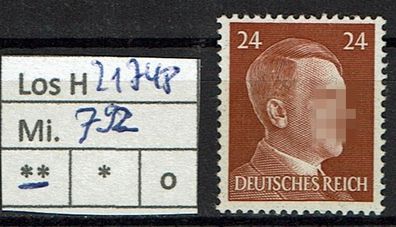 Los H21748: Deutsches Reich Mi. 792 * *