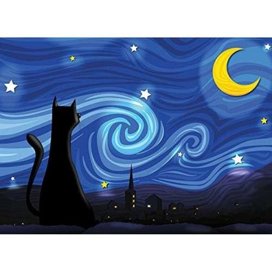 COBBLE HILL Cat Starry Night Puzzle 500 Teile