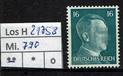 Los H21758: Deutsches Reich Mi. 790 * *