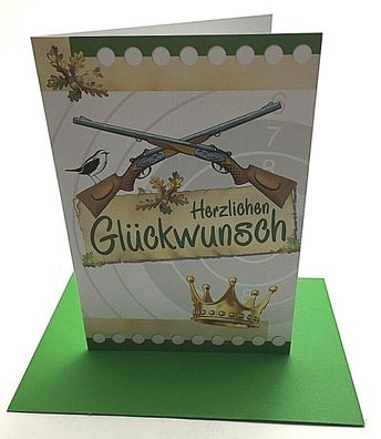 Schützenkönig Karte Glückwuschkarte Geburtstagskarte Schütze Schützenverein