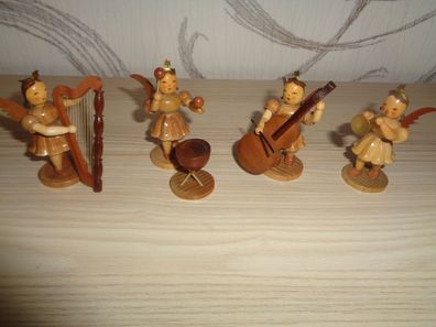 4 alte Engel mit Instrument -Firma Blank-erzgebirgische Volkskunst