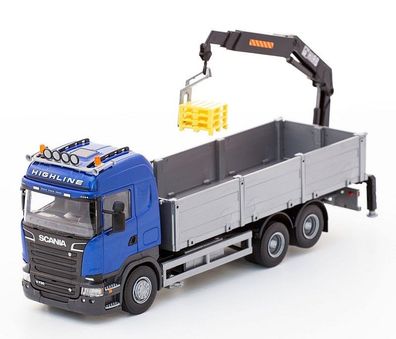 Emek 50404 - Scania Lkw mit Ladekran - Truck & Hiab Crane blau - 1:25