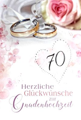 Karte Gnadenhochzeit 70 Jahre Hochzeit Hochzeitskarte Grußkarte Glückwunschkarte