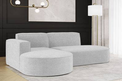 Ecksofa, Sofa L form, Couch L form MODENA L STUDIO stoff Nordic Grau