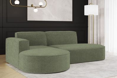 Ecksofa, Sofa L form, Couch L form MODENA L STUDIO stoff Nordic Olive