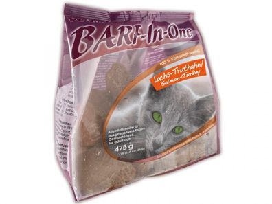 Petman BARF-In-One Lachs-Truthahn Katzenfutter 475 g (Inhalt Paket: 12 Stück)