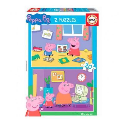 Set Of 2 Puzzles From Peppa Big, 2 X 20 Pieces