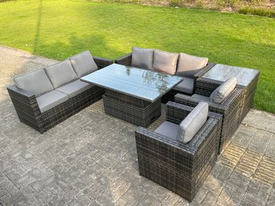 Fimous 8 Sitzer Outdoor Rattan Lounge Gartenmöbel Set