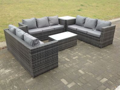 Fimous Rattan Garten Möbel Lounge Sofa Set im Freien