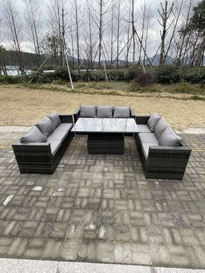 Fimous 9-Sitzer Gartenmöbel Rattan Sofa Set
