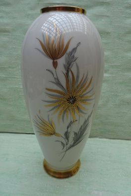 Lindner Küps Bavaria Vase Granada goldene Blüten ca 30cm